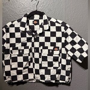 Dickies Black and White Checkered Crop Top